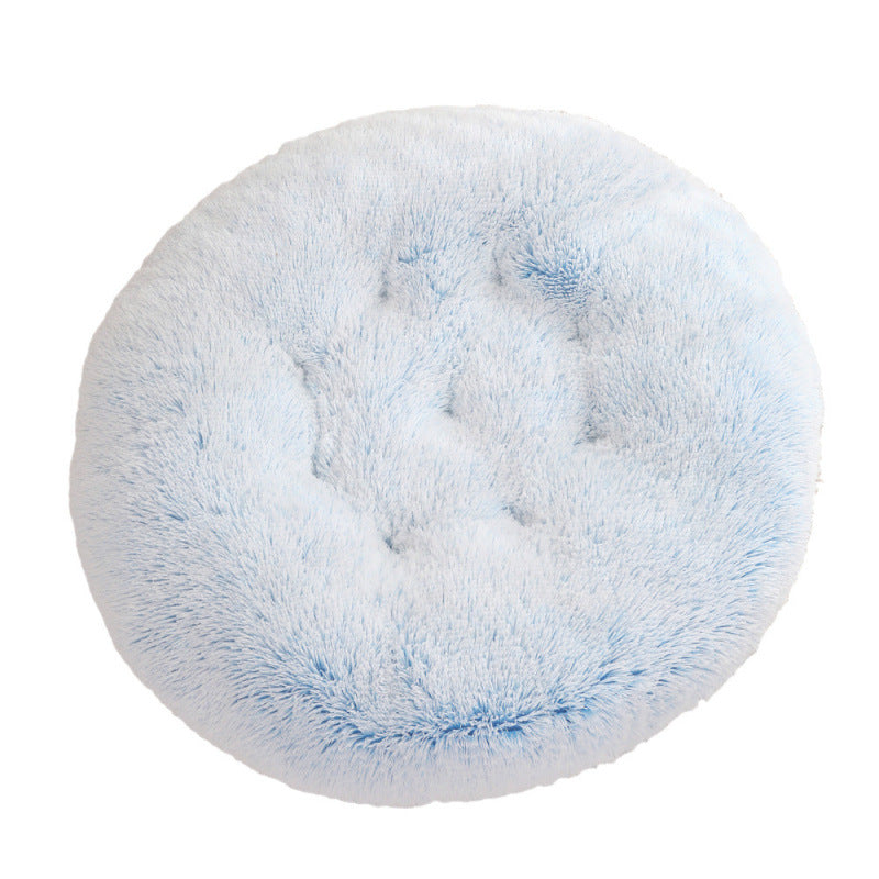 Plush Round Pet Bed Warm Sleeping Mat House