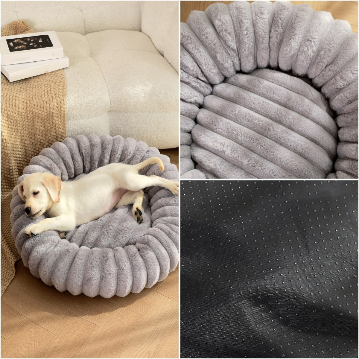 Plush Round Warm Pet Nest Bed For Winter Comfort