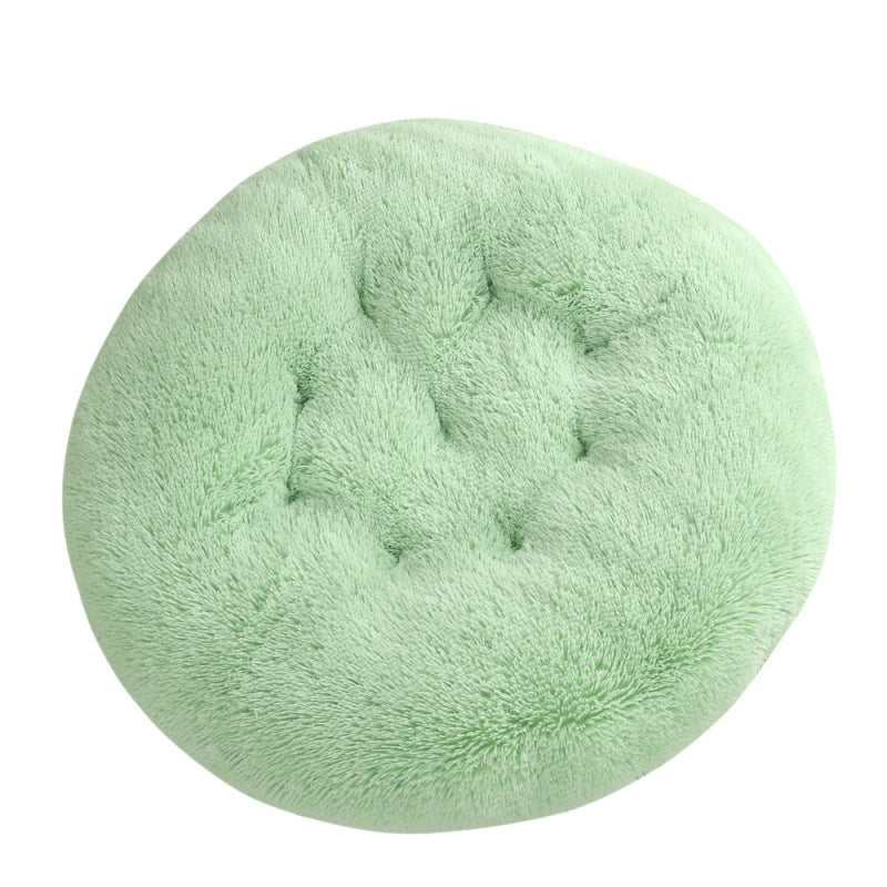 Plush Round Pet Bed Warm Sleeping Mat House