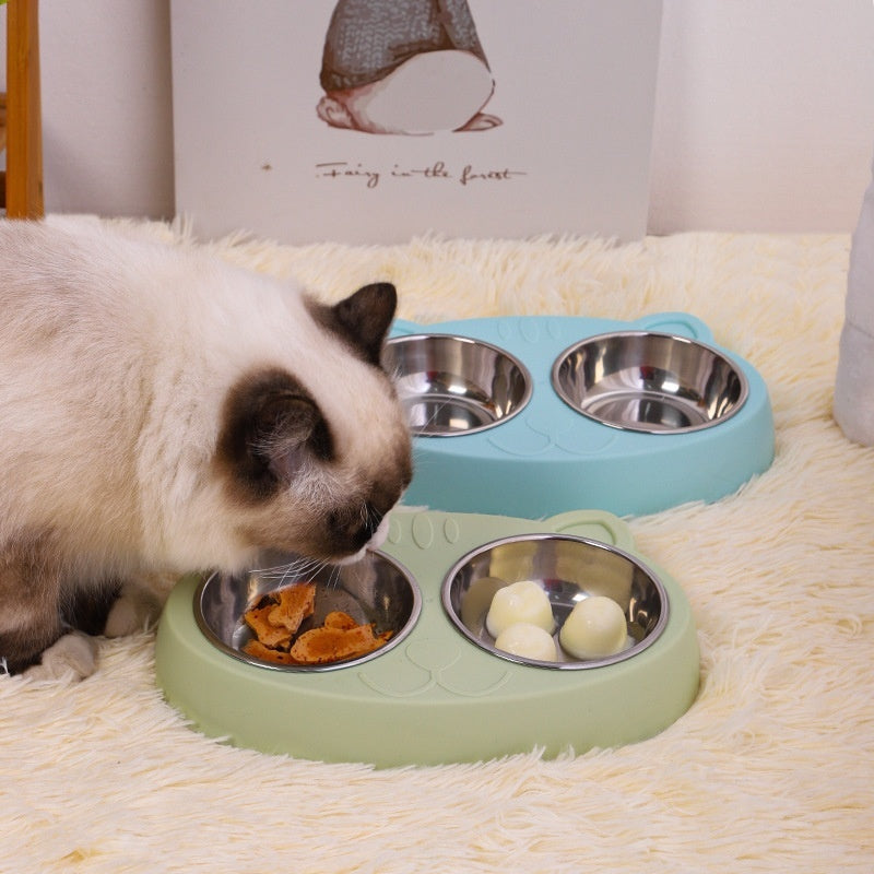 Pet Feeding And Drinking Bowl Rice Basin Set