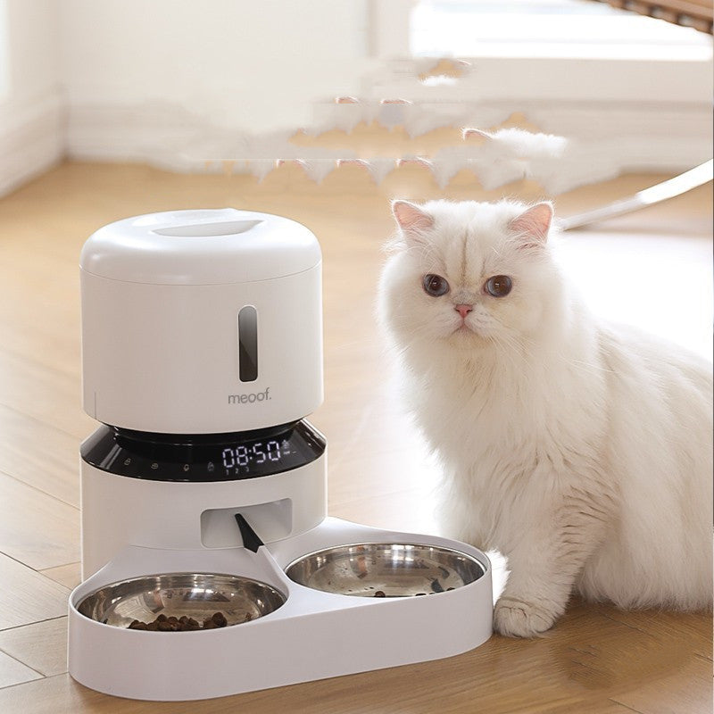Automatic Pet Feeder With Double Bowl System