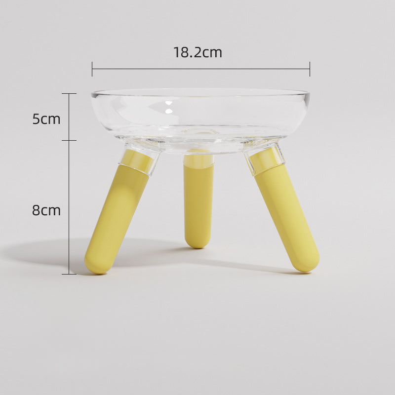 Transparent Glass Pet Feeding And Water Bowl Anti-Knock Stand