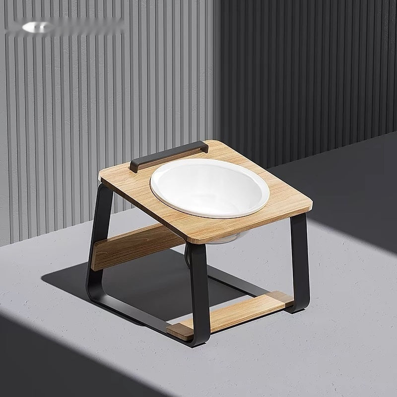 Ceramic Double Pet Feeding And Water Bowl Holder