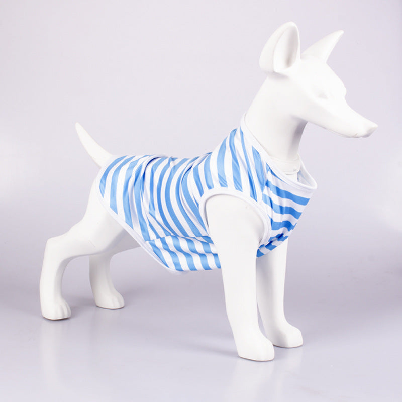 Striped Crew Neck Pet Tank Top Apparel