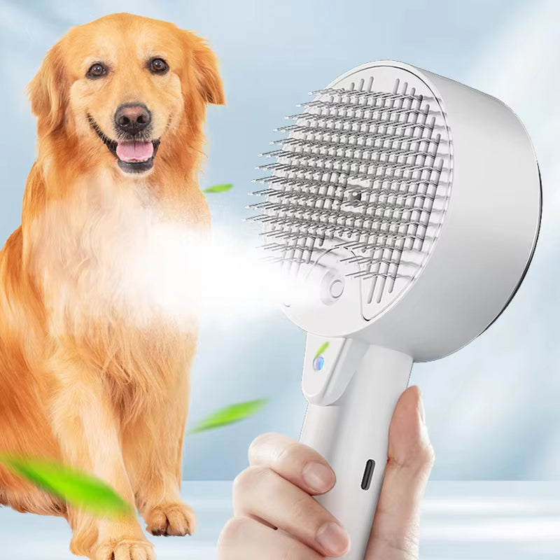 Electric Steam Spray Massage Pet Grooming Brush