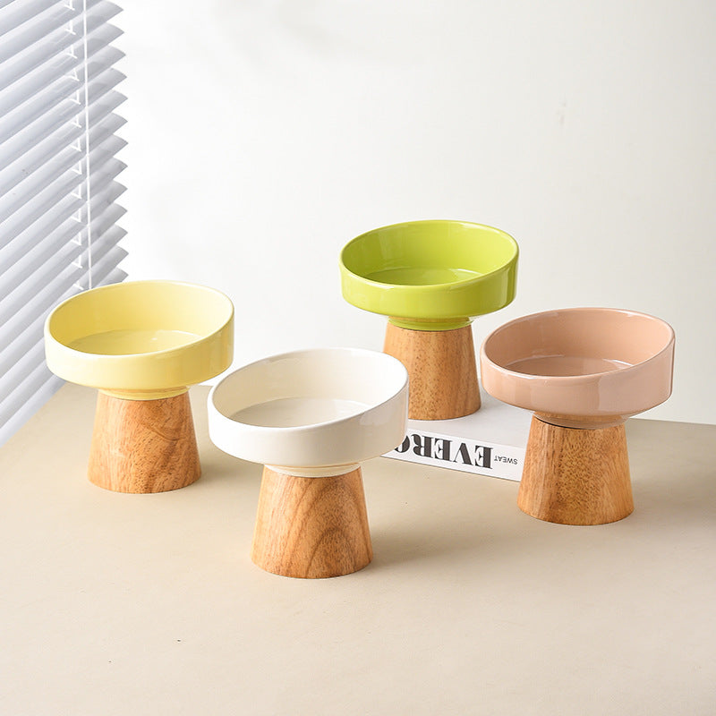 Elevated Ceramic Pet Food And Water Bowl Set