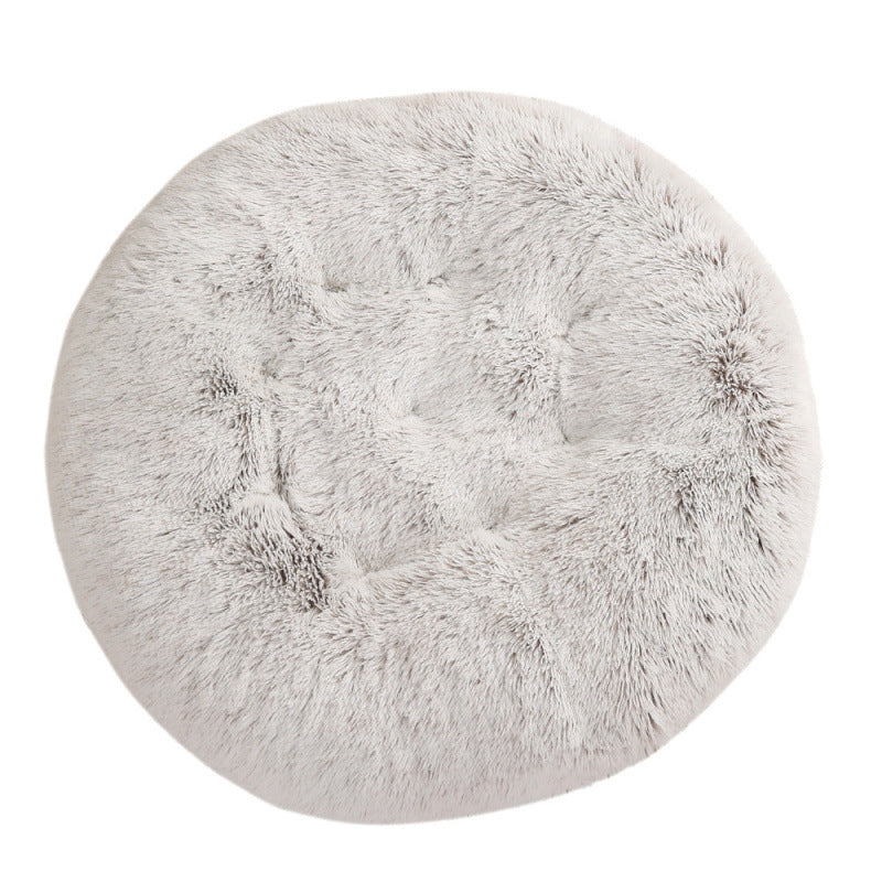 Plush Round Pet Bed Warm Sleeping Mat House